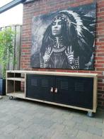 Industrieel tv meubel met lockers 170 a 180 cm., Ophalen, 150 tot 200 cm, Nieuw, Metaal