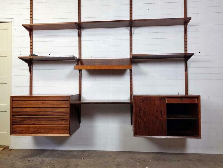 Vintage Poul Cadovius Cado modulair wandsysteem Palissander, Huis en Inrichting, Kasten | Wandmeubels, Gebruikt, 200 cm of meer