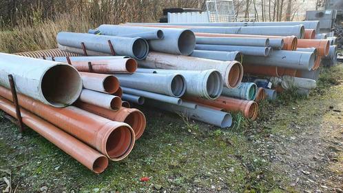 PE & PVC buizen 25 40 63 70 75 110 200 250 500 625 925 mm, Doe-het-zelf en Verbouw, Buizen en Afvoer, Gebruikt, Rechte buis, Pvc