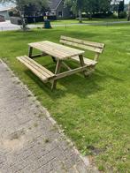 Picknicktafel met rugleuning, Tuin en Terras, Picknicktafels, Nieuw, Ophalen of Verzenden, Hout, Vierkant