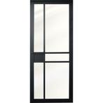 Binnendeur / zwarte staallook deur met glas, model 2, Doe-het-zelf en Verbouw, Deuren en Horren, Nieuw, Glas, Ophalen, Binnendeur