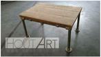 Salontafel steigerbuis met steigerhout, Ophalen of Verzenden, Nieuw, Rechthoekig, Hout