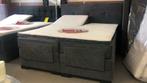 Luxe elektrische boxspring helemaal compleet, Ophalen of Verzenden, 180 cm, 200 cm, Grijs
