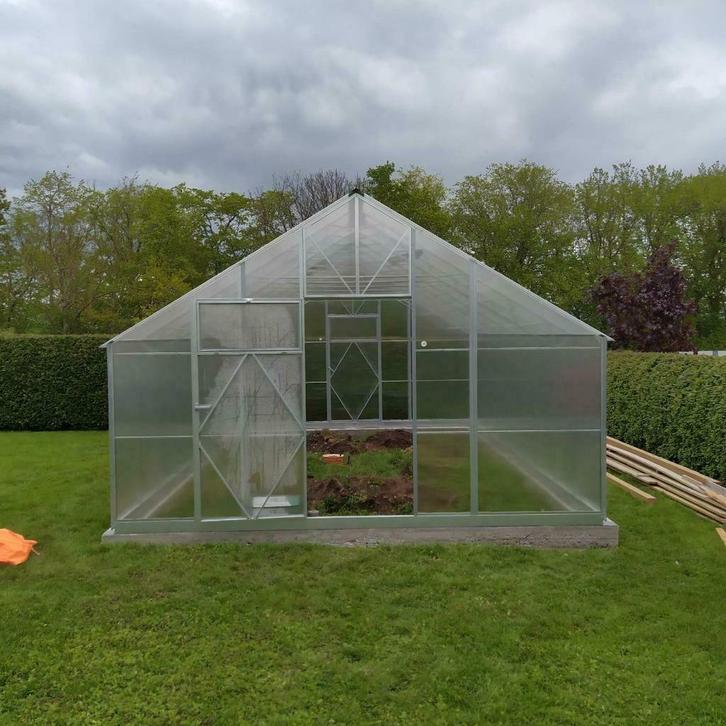 Broeikas EcoSlider EH 4m x 14,6mm Polyplaten HOBBYKAS, Tuin en Terras, Kassen, Nieuw, Kweekkas, Staal, Polycarbonaat, Verzenden