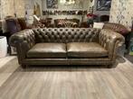 NIEUW Stoere industriële vintage chesterfield 3 zits bruin, Huis en Inrichting, Banken | Bankstellen, Ophalen of Verzenden, Nieuw