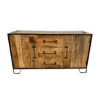 Dressoir/ladekast mangohout 150 / 190 STOER!!, 150 tot 200 cm, Nieuw, Ophalen of Verzenden, Metaal