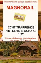 Magnorail echt rijdende fietsers in schaal H0, kurk op rol, Hobby en Vrije tijd, Modeltreinen | H0, Nieuw, Rails, Ophalen of Verzenden