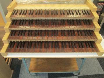 orgel 4x Kerkorgelklavierblok, met slangenhout, houten toets