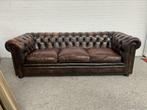 Bank Chesterfield banken lederen bekleding, Huis en Inrichting, Banken | Bankstellen, Vintage, Ophalen