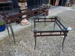Sidetable en salontafel metalen frames met losse glasplaat., Ophalen of Verzenden, Zo goed als nieuw