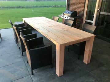 Nieuwe Lange Tuintafel Douglas Hout | 4 meter | Blokpoot