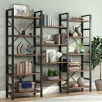 industrieel boekenkast met massief hout, Nieuw, Ophalen of Verzenden