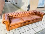 XXL CHESTERFIELD BANK COGNAC GRATIS BEZORGD!, Ophalen of Verzenden, 75 tot 100 cm, Leer, 200 tot 250 cm