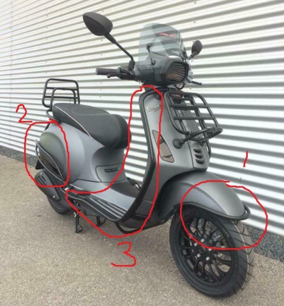 ≥ Val beugel set Vespa Sprint / Primavera Mat zwart origineel —  Brommeronderdelen | Scooters — Marktplaats