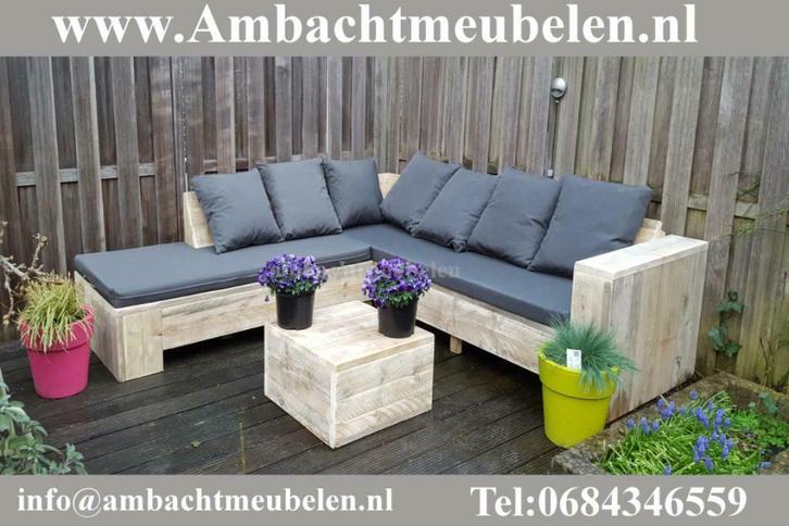 steigerhouten Hoekbank Loungeset Tuinbank SHOWROOM OPEN !!!, Tuin en Terras, Tuinsets en Loungesets, Nieuw, Loungeset, Steigerhout