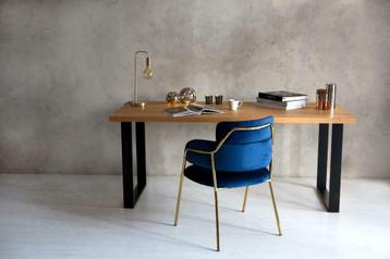 eiken tafel, massief hout,199€ per meter ,moderne onderstel beschikbaar voor biedingen