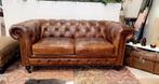 Stoere industriële vintage chesterfield 2,5 zits bank Cognac, 150 tot 200 cm, Vintage, Nieuw, Ophalen of Verzenden