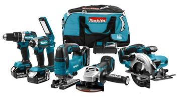 Makita DLX6082T combiset 6-delig - 3x 18V 5,0Ah + tas  beschikbaar voor biedingen