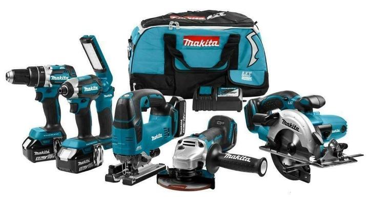 Makita DLX6082T combiset 6-delig - 3x 18V 5,0Ah + tas, Doe-het-zelf en Verbouw, Gereedschap | Overige machines, Nieuw, Ophalen of Verzenden