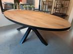 Maatwerk moderne eiken 40mm tafel eethoek ovaal ellips, Eikenhout, Nieuw, Ovaal, Ophalen of Verzenden