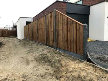 Hout beton schutting 21 planks Nobifix A-kwaliteit+ plaatsen