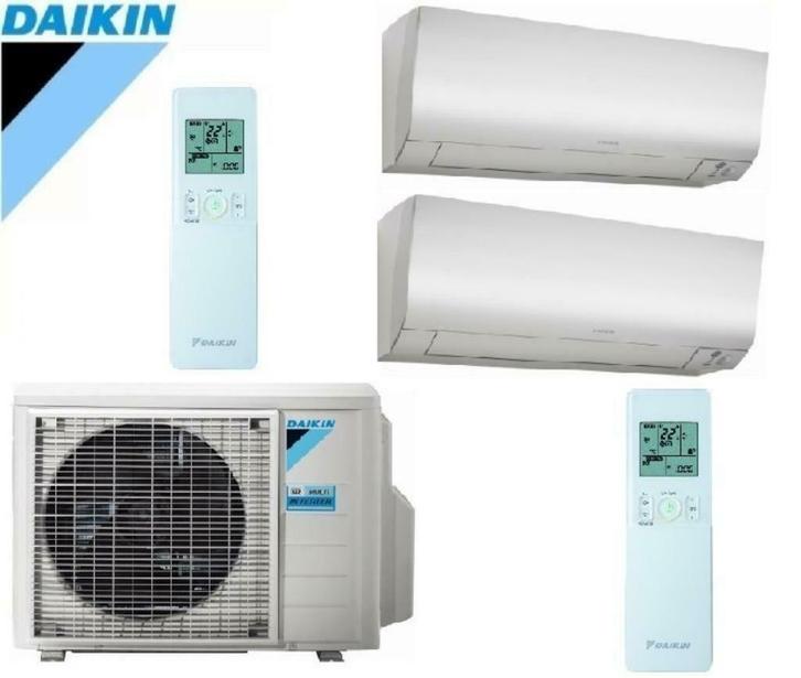 Daikin Duo-Split 1X 5.0KW BUITENUNIT + 2x 3.5KW BINNENUNIT, Witgoed en Apparatuur, Airco's, Nieuw, Wandairco, Koelen en Ontvochtigen