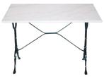 Bistro tuintafel marmer rechthoekig tafelblad met gietijzer, Eettafel, Nieuw, Ophalen of Verzenden, EDV Online BV