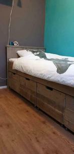 Bed steigerhout vintage look, Ophalen, Nieuw