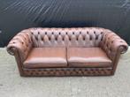 Chesterfield bank bruin gevlamd GRATIS BEZORGD!, Ophalen of Verzenden, Gebruikt, 75 tot 100 cm, Leer