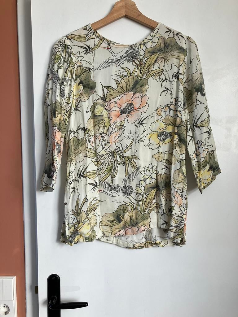 Bloesje Sissy Boy wit, zacht geel, roze kaki groen, Kleding | Dames, Ophalen of Verzenden, Zo goed als nieuw, Maat 36 (S), Groen