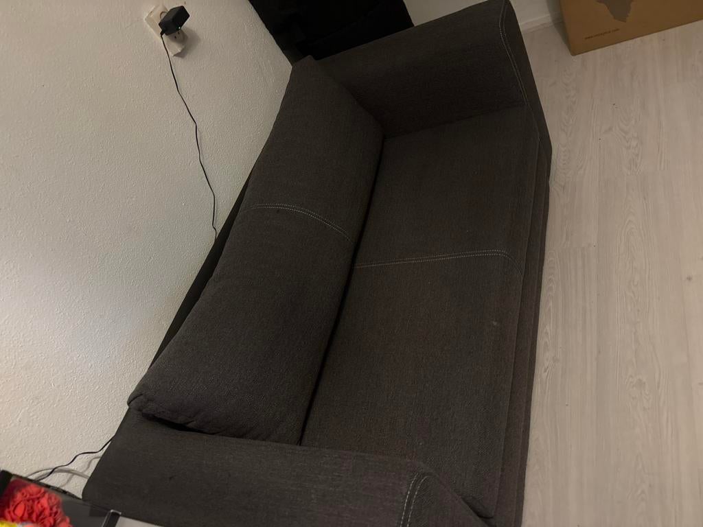 Donkergrijze slaapbank - snel ophalen!, Gebruikt, Tweepersoons, Grijs, 140 cm