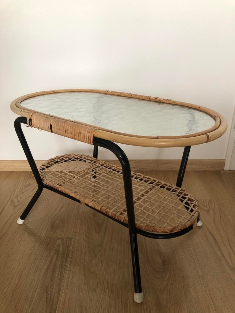 Rotan tafeltje Rohé Noordwolde, Overige materialen, Gebruikt, 75 cm of meer, Ovaal