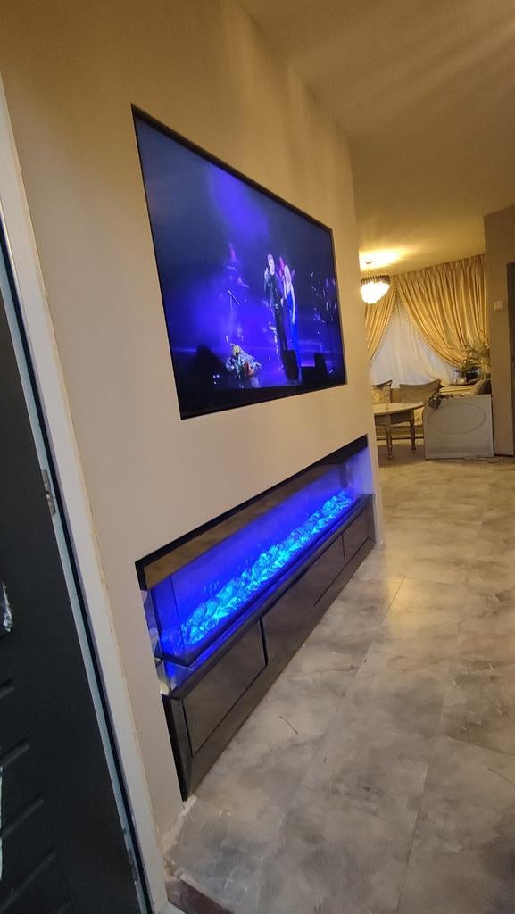 Cinewall met elektrische haard, Huis en Inrichting, Ophalen of Verzenden, Zo goed als nieuw, Inbouwhaard, Elektrische haard