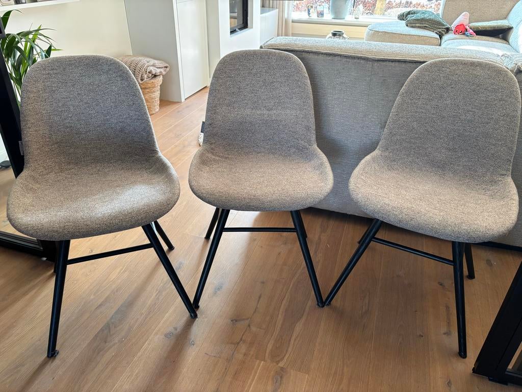 Zuiver Albert Kuip Stoelen - 3 stuks - Zandkleur, Ophalen, Kunststof, Zo goed als nieuw, Drie