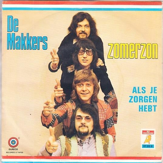 de makkers - zomerzon ( nlpop/piraat/1972), Cd's en Dvd's, Vinyl Singles, Gebruikt, 7 inch, Single, Ophalen of Verzenden