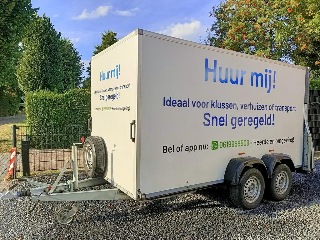Gesloten aanhangwagen huren, aanhangwagen, Heerde,, Ophalen of Verzenden, Nieuw