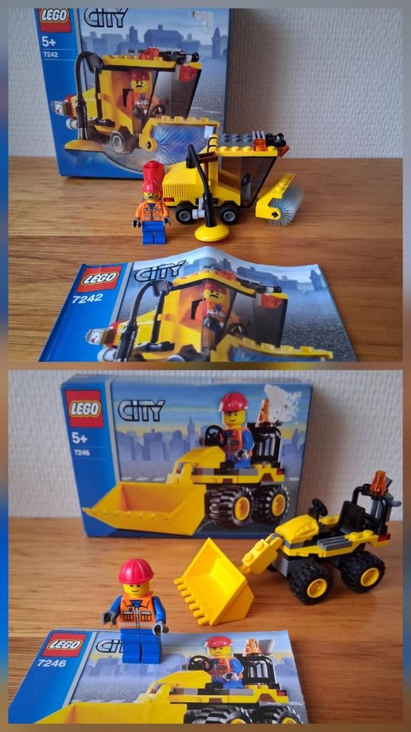 2 lego city setjes veegmachine en bulldozer Complete setjes, Ophalen of Verzenden, Zo goed als nieuw