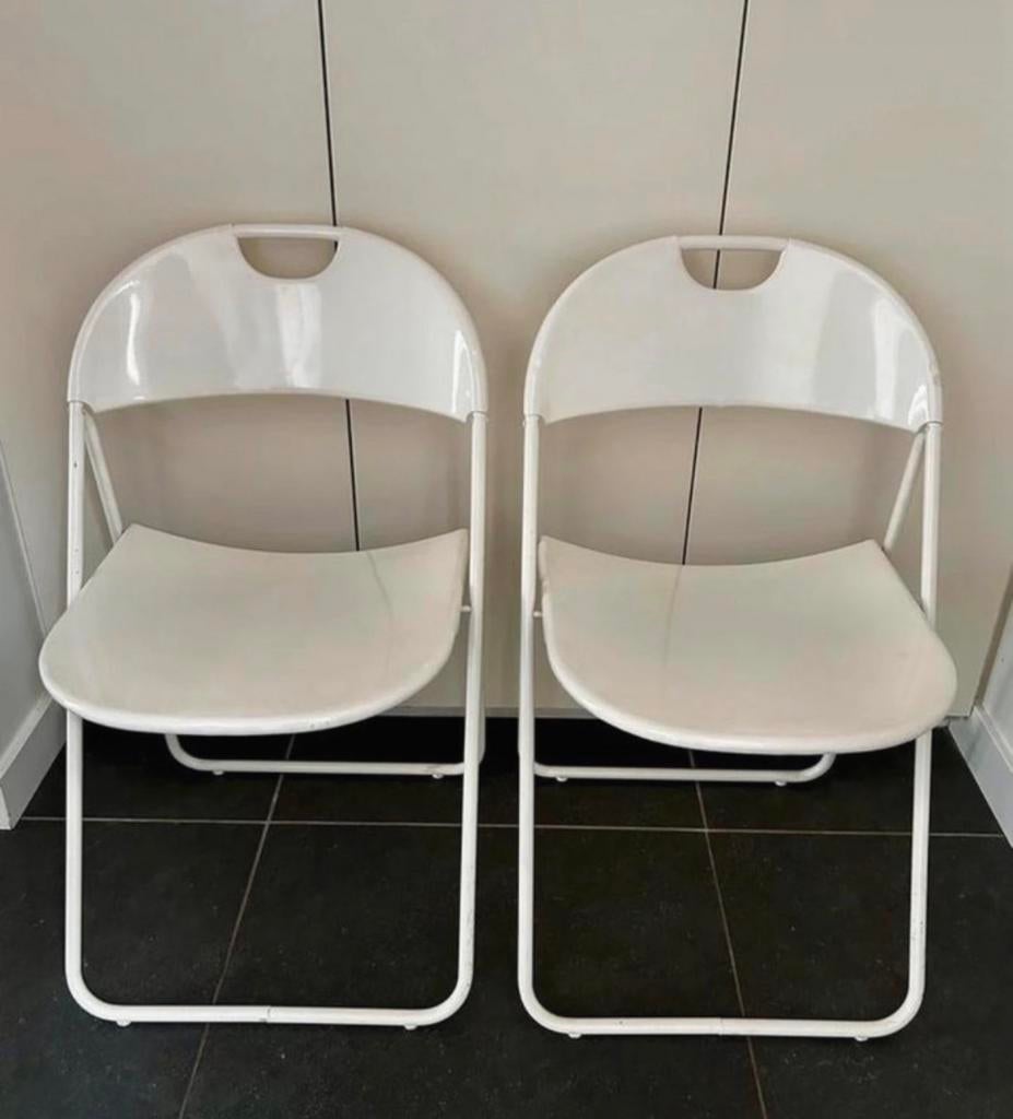 3x vintage klapstoeltjes, Ophalen, Gebruikt, Drie, Wit