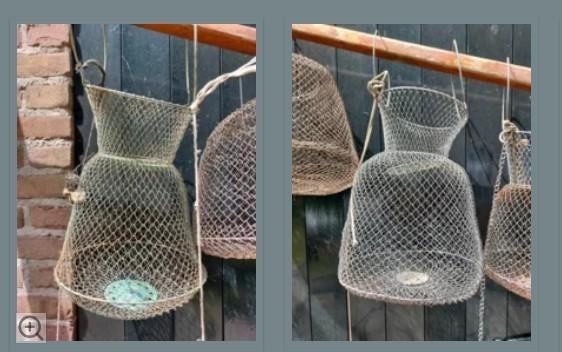 Oude vintage metalen Frans leefnet visnet keuken, Ophalen of Verzenden