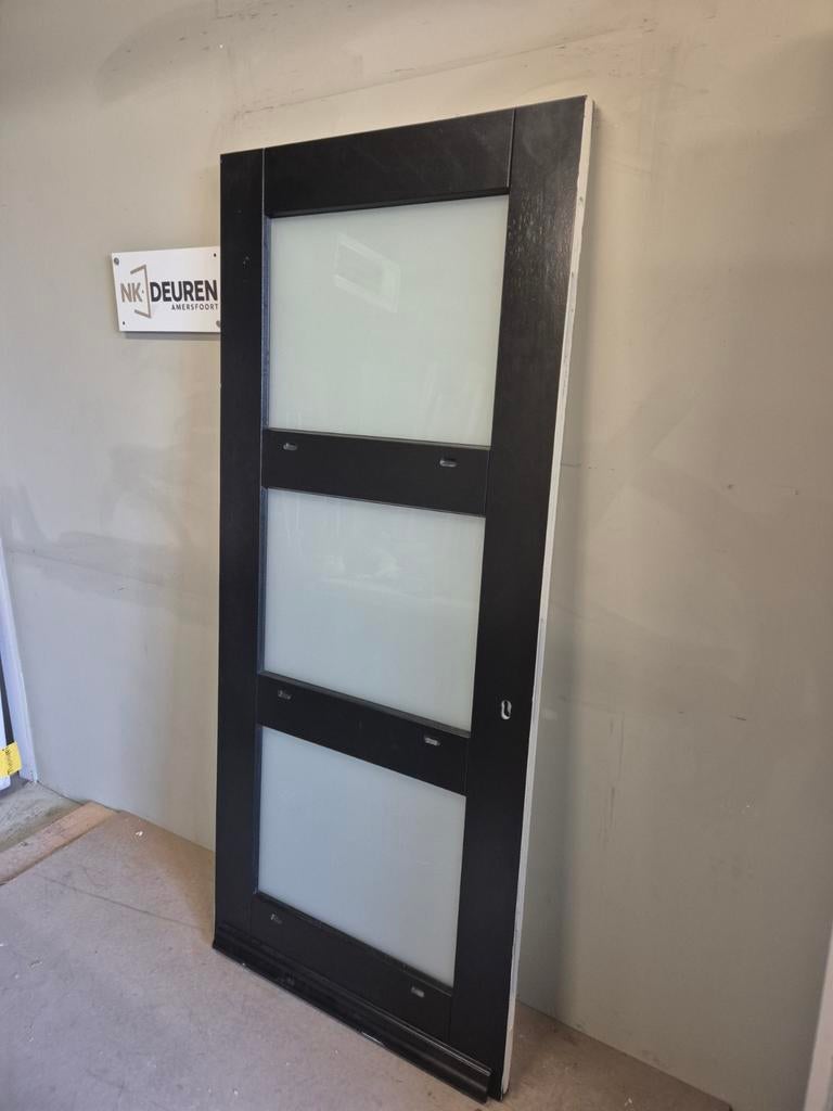Kwaliteit ALBO Hardhouten voordeur (87x202,5) NIEUW (Nr27), Ophalen, Nieuw, 200 tot 215 cm, Glas