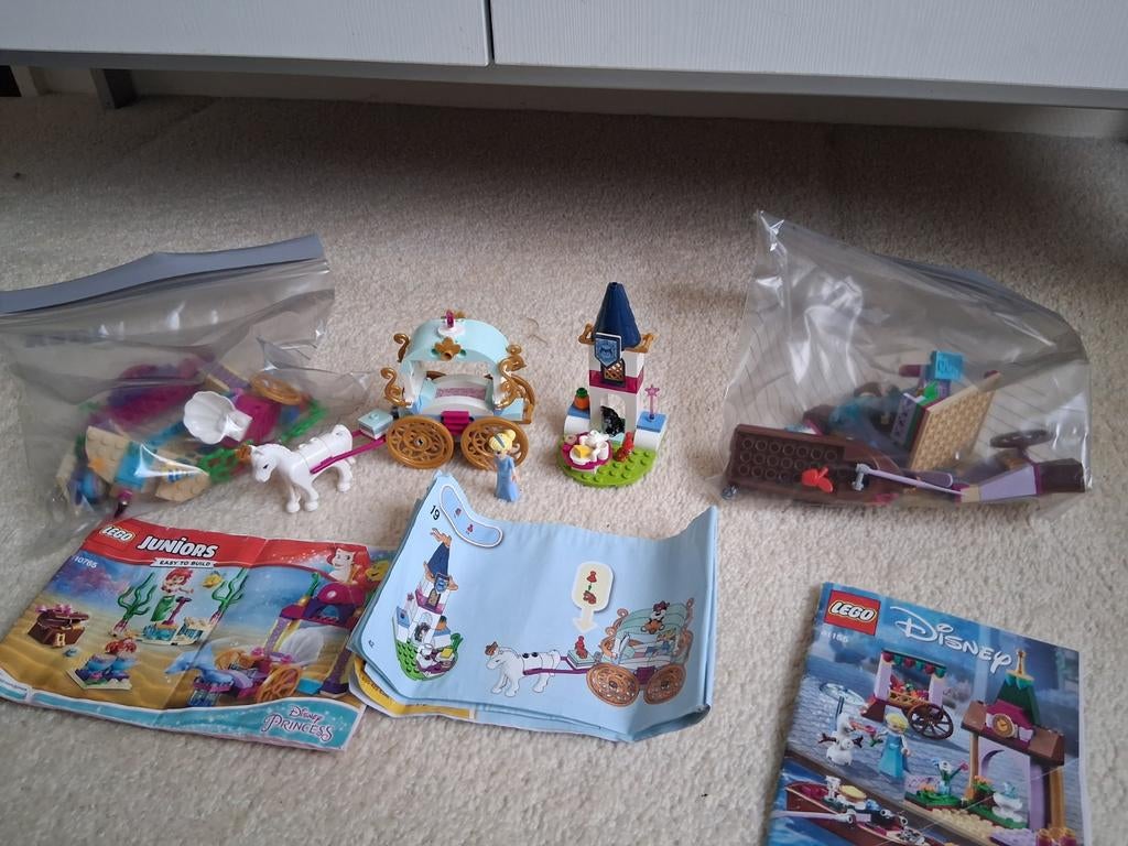 LEGO Disney Prinsessen Sets: Ariël, Assepoester, Frozen, Ophalen of Verzenden, Gebruikt, Complete set, Lego