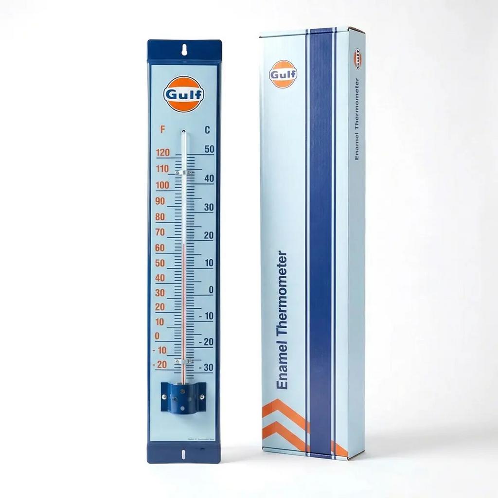 Gulf limited edition thermometer emaille, Verzamelen, Merken en Reclamevoorwerpen, Nieuw, Reclamebord, Ophalen of Verzenden