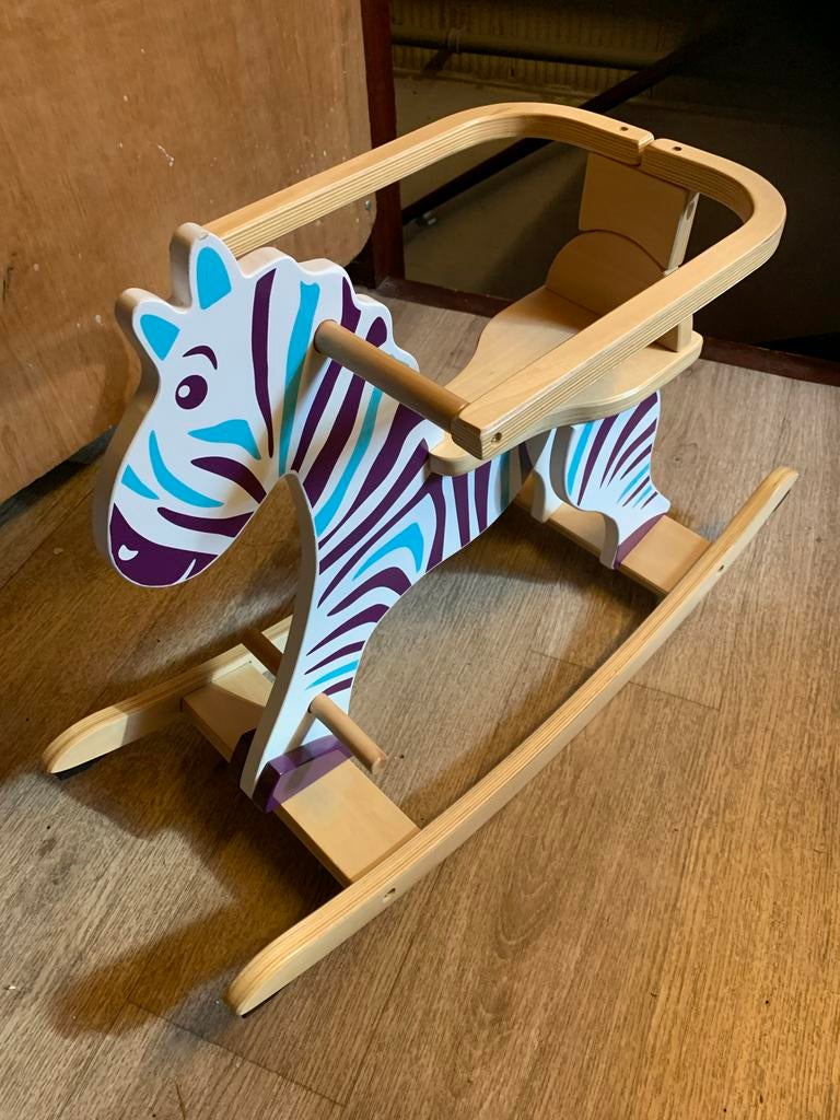 Houten Hobbelpaard Zebra, Ophalen, Gebruikt