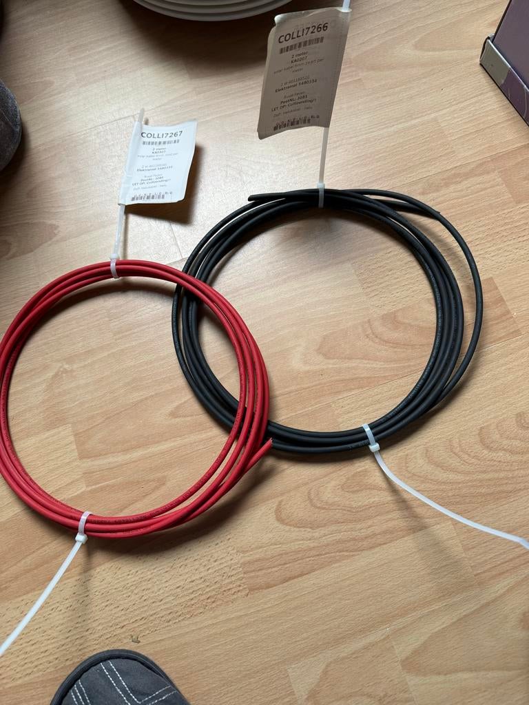Solar Kabel 6mm - 2 x 2 Meter, Ophalen of Verzenden, Nieuw, Kabel of Snoer