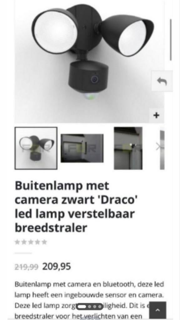 buiten camera met sensoren lampen  ., Tuin en Terras, Ophalen of Verzenden, Zo goed als nieuw, Minder dan 50 watt