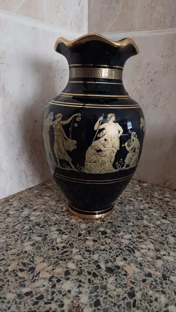 Griekse handgemaakte vaas – 24 karaat goud – 19 cm, Ophalen of Verzenden