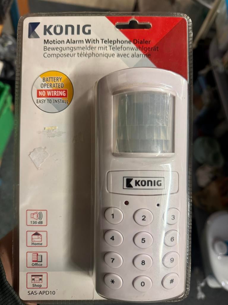 Konig Bewegingsmelder met Telefoonkiezer, Beweging, Detector, Sensor of Melder, ., Konig