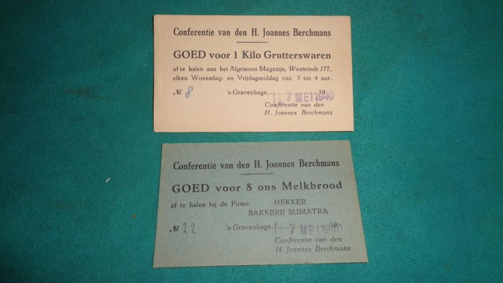 Oorlog wo2 meidagen 1940 voedselbonnen, Verzamelen, Militaria | Tweede Wereldoorlog, Ophalen of Verzenden, Overige soorten, Nederland