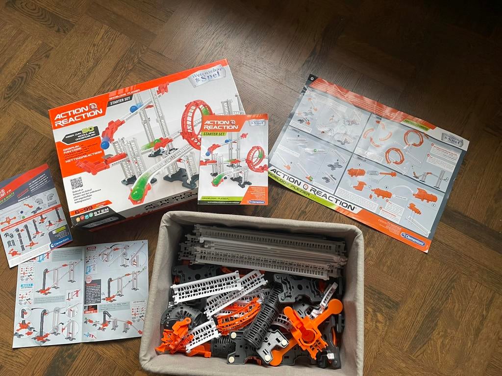 Clementoni Action & Reaction Startersset + uitbreiding, Kinderen en Baby's, Speelgoed | Educatief en Creatief, Gebruikt, Bouwen