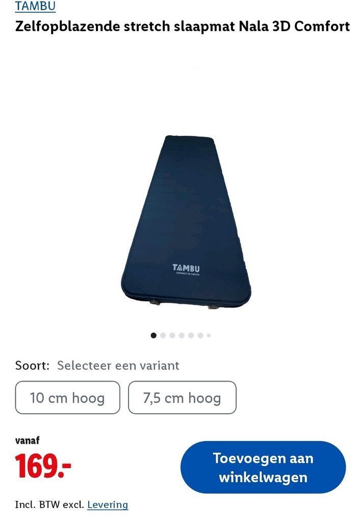 Nieuwe Tambu zelfopblazende slaapmat - meerdere beschikbaar, Ophalen, Nieuw, 1-persoons